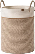 LA JOLIE MUSE Woven Rope Storage Baskets - Tall Cotton Laundry Basket, Kids Toy & Nursery Clothes Hamper - XL
