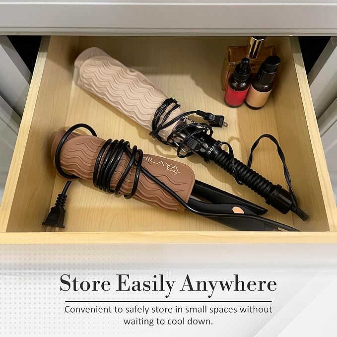 Vanity Accessories Heat Resistant Mat – Silicone Flat Iron & Curling Iron Holder, Non-Slip Vanity Mat & Hot Tool Mat for Home, Salon, or Travel Use