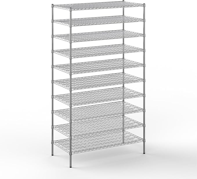24" Deep x 48" Wide x 86" Height Wire Shelving Kit | 10-Tier | NSF Commercial Storage Rack Unit