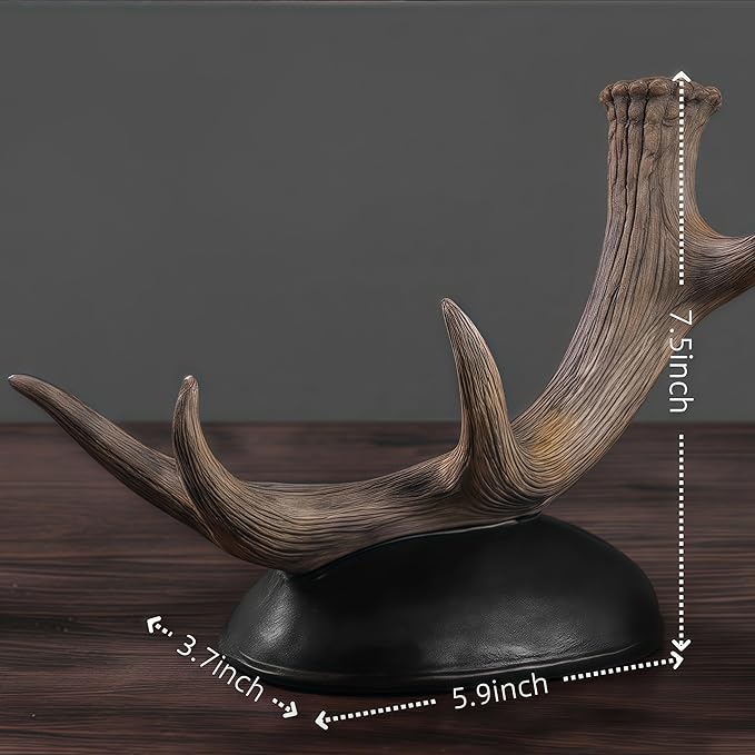 Antler Wine Bottle Rack, Rustic Resin Countertop Single Wine Bottle Holder, Practical Home Tabletop Decor Craft for Living Room, Dining Room, Cellar, and Bar