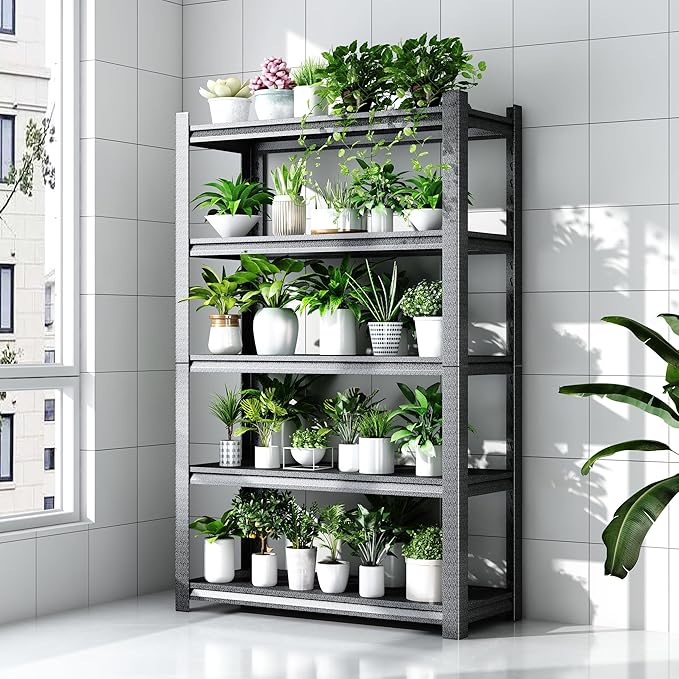 36" W Storage Shelves 2500LBS Garage Shelving Heavy Duty 5 Tier Adjustable Shelving Unit Metal Storage Rack for Basement, Pantry, Kitchen, Warehouse 15.8" D x 35.4" W x 72" H