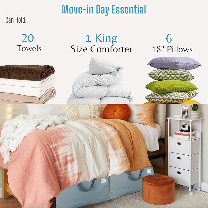 VENO 2 Pack Moving Bags and Large Christmas Decoration Storage Bins with lids. Alternative to Moving Boxes, Packing Supplies for College. Heavy Duty Totes (Light Blue Matte, 2 Pack)