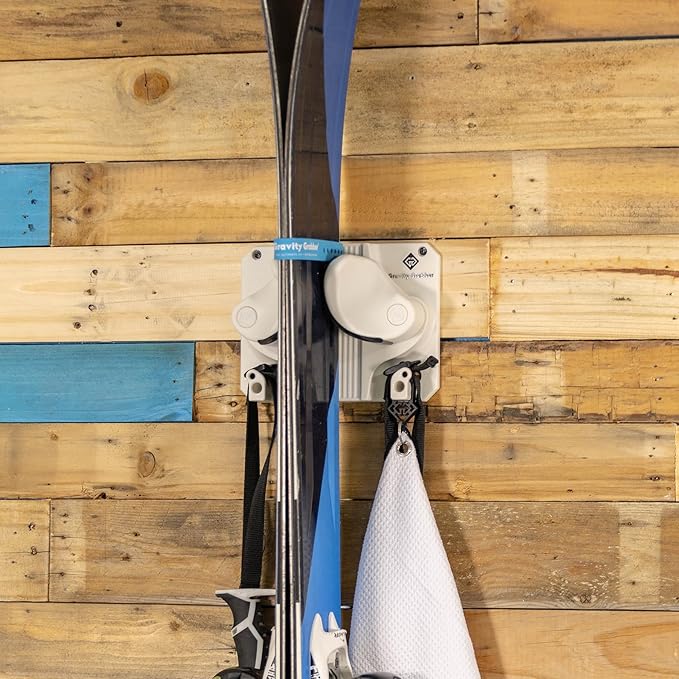Gravity Grabber - Ultimate Ski & Snowboard Wall Rack | Secure, Non-Slip Storage | Fits Any Ski/Board | Garage Organization | Ski Storage Rack | Snowboard Storage Rack | Winter Gear Organizer | 3 Pck