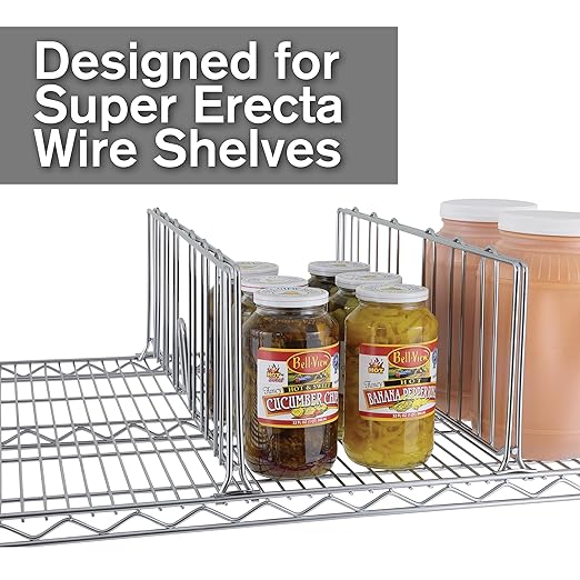 METRO DD18C Super Erecta Chrome Plated Shelf Divider, 18" Width x 8" Height, Silver