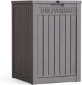 55 Gallon Resin Deck Box, Waterproof Outdoor Storage Box for Patio Furniture, Garden Tools, and Pool Accessories, Lockable UV-Resistant Storage Bin Bench Cabinet for Outside, Grey