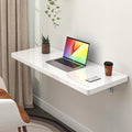Clikuutory Wall Mounted High Gloss Folding Table 39.4" L x 19.7" W, Laundry Folding Table for Laundry Room, Home Office, Kitchen, Bedroom, Home Bar, Wall Desk Fold Down for Small Spaces, White