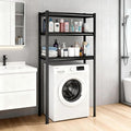 Height-Adjustable Bathroom & Laundry Storage Shelf, 3-Tier Metal Organizer Rack for Washer Dryer, Sturdy Shelving Unit for Bathroom Essentials, 63 x 31.5 x 15.7 Inches