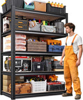 71" H Garage Shelving, 5-Tier Heavy Duty Storage Shelves, Adjustable Metal Shelving Unit, Functionality Garage Storage Shelf, for Basement, Pantry, Kitchen, Warehouse,15.7" Dx35.4 Wx71.2 H