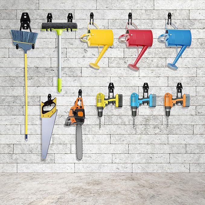 Heavy Duty Garage Hooks 6 Pack, 2.8 inch Small U Shaped Hanger, Wall Mounted Storage System, Power and Garden Tool Organizer, for Hanging Ladders, Hose, Bulk Items and More