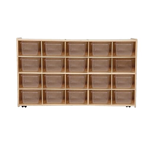 Contender C14501F-C5 20 Tray Storage w/Translucent Trays, Assembled w/Casters