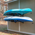 StoreYourBoard G-Kayak Wall Rack – Heavy-Duty Outdoor Kayak Rack for 2 Boats, Adjustable Storage Wall Mount Hanger, Space-Saving Outdoor Storage for Kayak Wall Mount - Holds 200 lbs - Silver