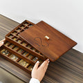 Shanik Custom Engraved Jewelry Box for Women – 3-Tier Stacked Organizer with Rearrangeable Grid Slots for Rings, Necklaces & Earrings