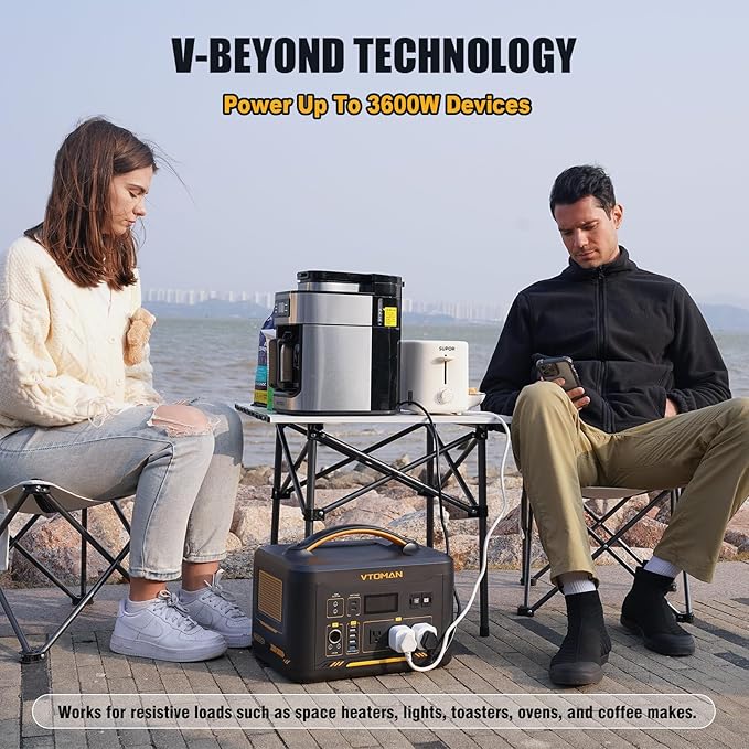 VTOMAN Jump 1800 Portable Power Station with Jump Start, 1548Wh LiFePO4 Solar Generator 1800W (Peak 3600W) AC Outlets, Regulated 12V DC, PD 100W Type-C for Home Backup RV/Van Travel Camping Road Trip