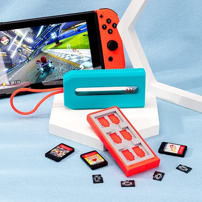 (NOT FIT SD Card) Switch Game Card Case for 6 Nintendo Games and 12 Micro SD Cards,Switch Card Holder Storage for Nintendo Switch or PS Vita,Water-Resistant Anti-Shock Game Card Box