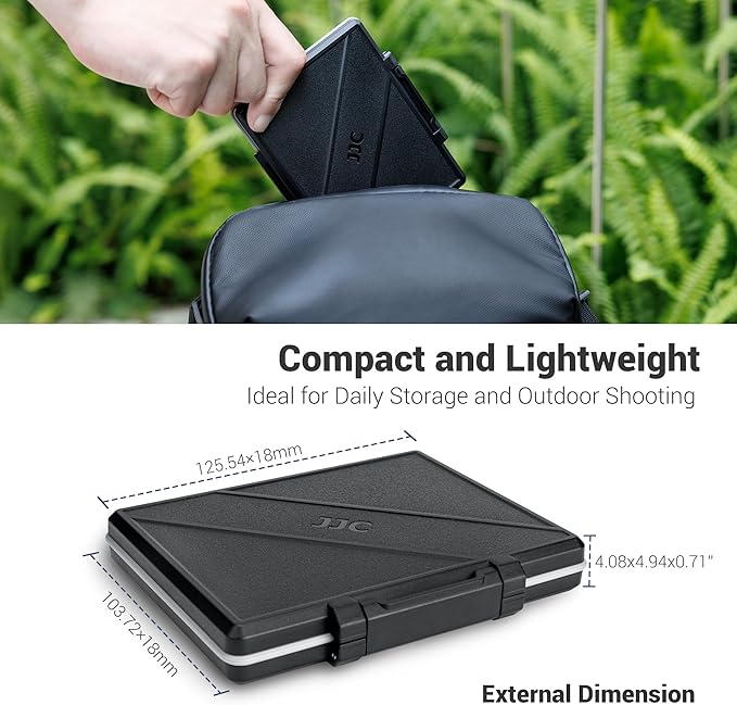 JJC 45 Slots Memory Card Case for 30 Micro SD and 15 SD Cards with AirTag Slot, Water-Resistant Anti-Shock Anti-Dust, Micro SD/SDHC/SDXC TF Card and SD/SDHC/SDXC Holder Organizer Storage