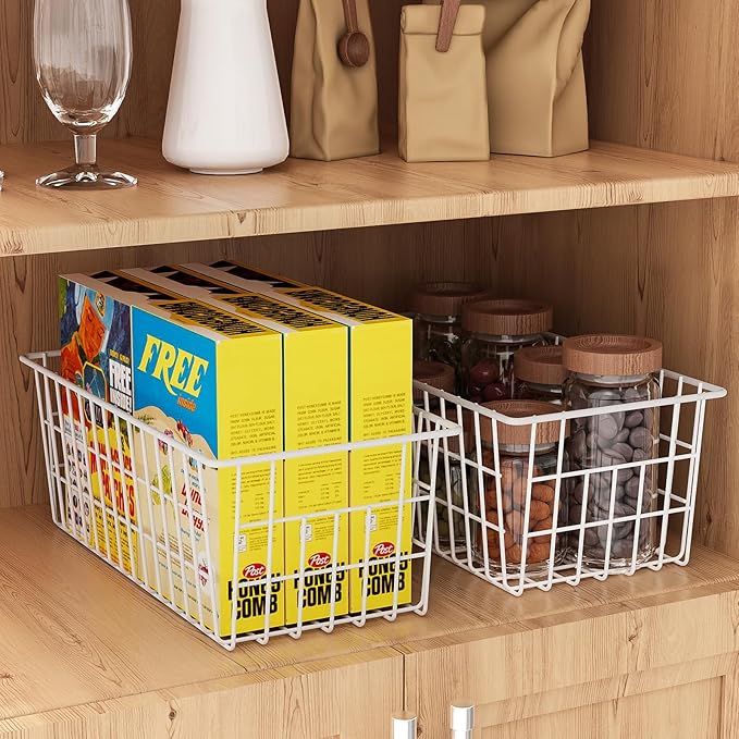 Orgneas Freezer Organizer Bins, Freezer Baskets for Chest Freezer and Upright Freezer Refrigerator Dividers Frozen Meats Storage Containers Organizer for Fruits and Vegetables, 5 Packs