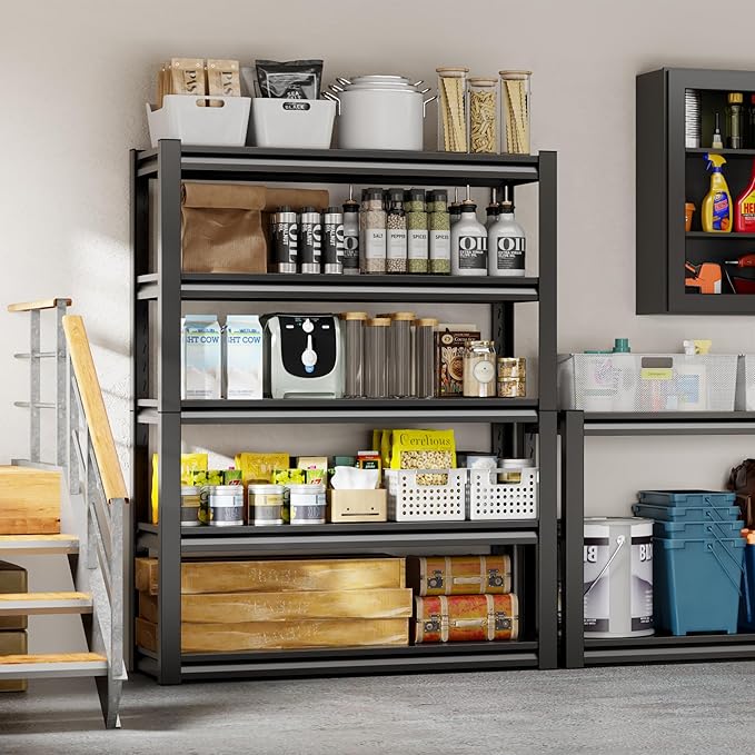 48" W Storage Shelves 2500LBS Garage Shelving Heavy Duty 5 Tier Adjustable Shelving Unit Metal Storage Rack for Basement, Pantry, Kitchen, Warehouse 19.7" D x 47.2" W x 72" H