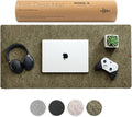 Nordik Large Felt Desk Mat – Timber Moss Green – 35 x 17 inch – Computer Desk Mat – Keyboard and Mouse Pad – Large Desktop Felt Pad