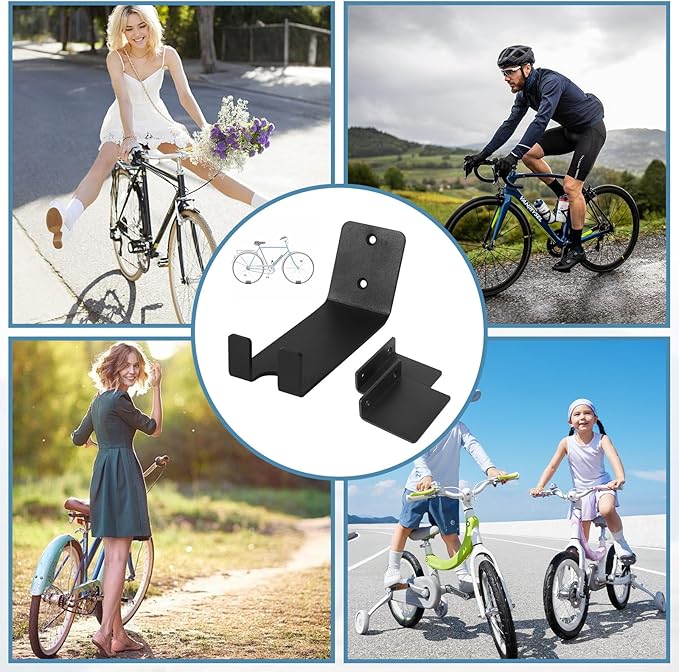 3 Pack Bike Wall Mount Bike Pedal Hanger Wall Mount Bike Hangers Heavy Duty for Garage Vertical Bike Wall Hangers Bike Display Stand Space Saving Wall Bike Rack (3 Pack)