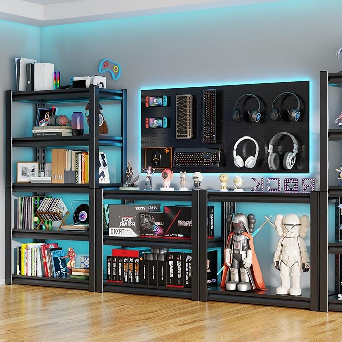 36" W Storage Shelves 2500LBS Garage Shelving Heavy Duty 5 Tier Adjustable Shelving Unit Metal Storage Rack for Basement, Pantry, Kitchen, Warehouse 18" D x 39.3" W x 72" H