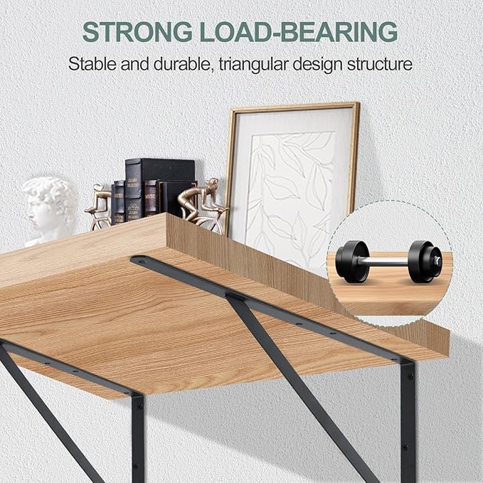 24 Pack L20 x H 12" Black Heavy Duty Shelf Brackets with Screws Metal Shelf Brackets Shelf Support Angle Brackets for Shelves L Brackets Heavy Duty Floating Shelf