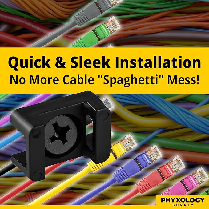 Pro-Grade, Slim, 1x .6 Cable Tie Mounts With Screws 100 Pack. High Strength, Black Zip Tie Bases For Wire Management. Permanently Anchor To Wall, Desk or Baseboard. Run Cords at Your Home or Office