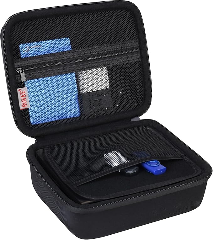 BOVKE Hard Drive Case for Seagate Expansion WD Elements My Book Desktop External Hard Drive HDD 6TB 8TB 10TB 12TB 14TB 16TB 18TB 22TB 24TB 26TB 28TB, 3.5 Inch Portable Desktop HDD Case, Black+Black