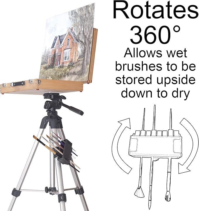 Easy To Use Products Brush Grip Paintbrush Holder and Drying Rack/Caddy, Painting Supplies (Black)