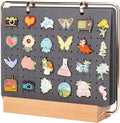 PACMAXI Display Organizers, Brooch Holder, Enamel Pin Pages for Store 180+ Pins, Collection Storage Calendar Wooden Stand With 6 Pages (Not Include Any Accessories) (Grey)