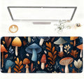 Mushroom Forest Mouse Pad – Large Extended Desk Mat 35.43 x 15.75 in – Autumn Woodland Fungi Illustration, Waterproof Surface, Non-Slip Rubber Base, Keyboard & Mouse Pad for Nature Lovers