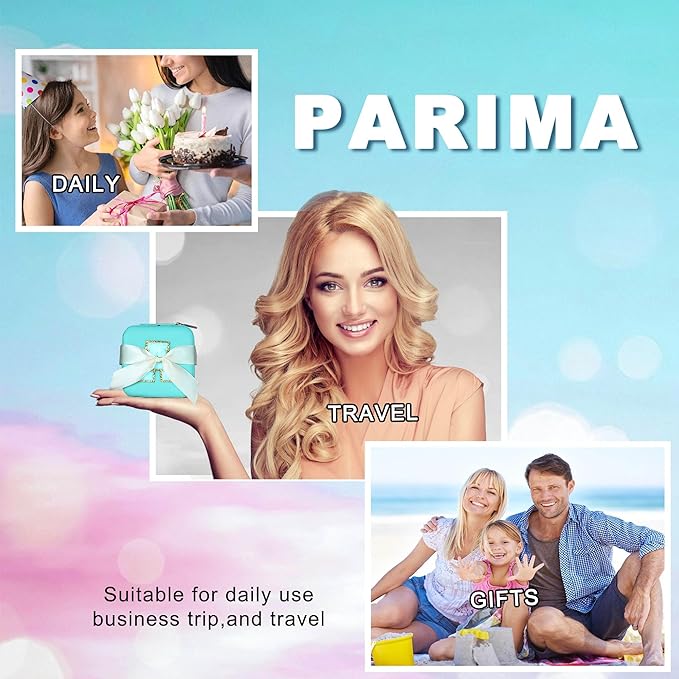 Parima Travel Jewelry Organizer Box - Small Case for Women, Mini Jewelry Box - Letter Z, Aqua Blue