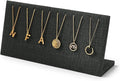 Leather Necklace Display Stand with Hooks for Jewelry Storage Display (Black)