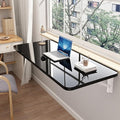 Wall Mounted Folding Table,Floating Desk for Wall,Hanging Fold Down Table for Home Laundry Room,Office Computer Workstation,Study Work Bench, Kitchen Dining (Black 27.6×15.7inch