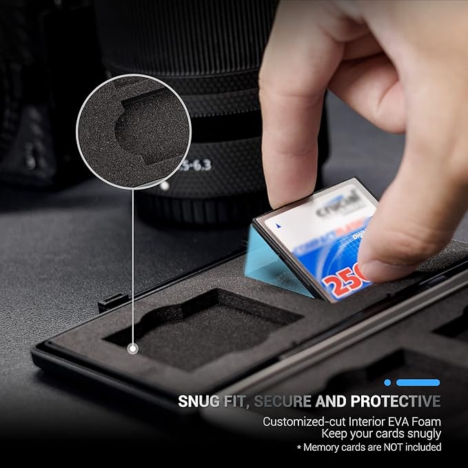 4 Slots CF Card Holder, Water-Resistance Anti-Shock Compact Flash Card Case Storage for Canon 400D 350D 50D 40D 30D 7D Mark II 7D 5DS R 5D Mark IV III II 1D Mark II Nikon D810 D800
