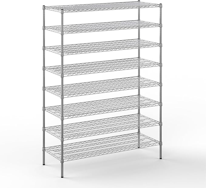 21" Deep x 54" Wide x 74" Height Wire Shelving Kit | 8-Tier | NSF Commercial Storage Rack Unit