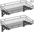 ULIBERMAGNET Large Folding Garage Shelf,Heavy Duty Wire Basket Storage Shelving,400LB Wall Mounted Storage DIY Folding Utility Racks for Garage, Office, Basement, Closet, Kitchen, Laundry