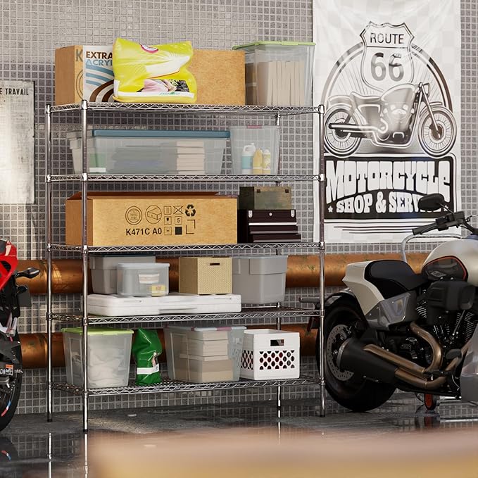 21" Deep x 54" Wide x 64" Height Wire Shelving Kit | 5-Tier | NSF Commercial Storage Rack Unit