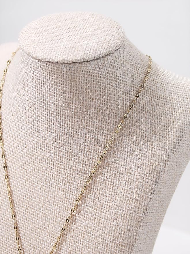 Necklace Bust Stand for Selling, Linen Necklace Display Holder, Jewelry Necklace Organizer Rack for Home Use or Store Show (9" Height)