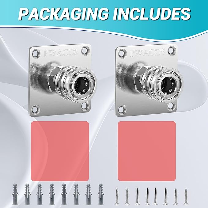 PWACCS Pressure Washer Foam Cannon Holder, 1/4" Quick Connect Automatic Foam Cannon Mount, Stainless Steel Pressure Washer Nozzle Tip Holder, Pressure Washer Accessories Storage Rack 2 Pack