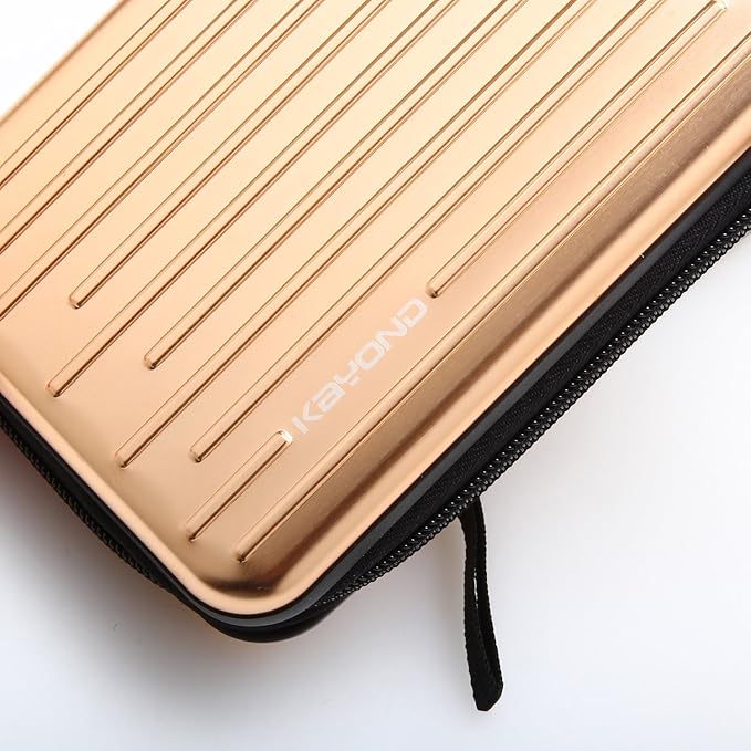 KAYOND Anti-Shock Silver Aluminium Carry Travel Protective Storage Case Bag for 2.5" Inch Portable External Hard Drive HDD USB 2.0/3.0 (Golden)