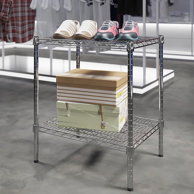 18" Deep x 24" Wide x 27" Height Wire Shelving Kit | 2-Tier | NSF Commercial Storage Rack Unit