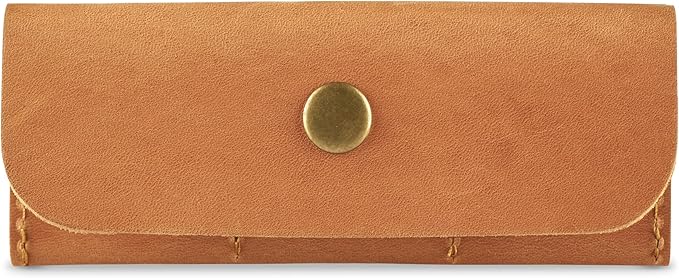 Leather SD/Micro SD Card Holder & Organizer, Storage Case, Travel Memory Card Cover (Vintage Brown)