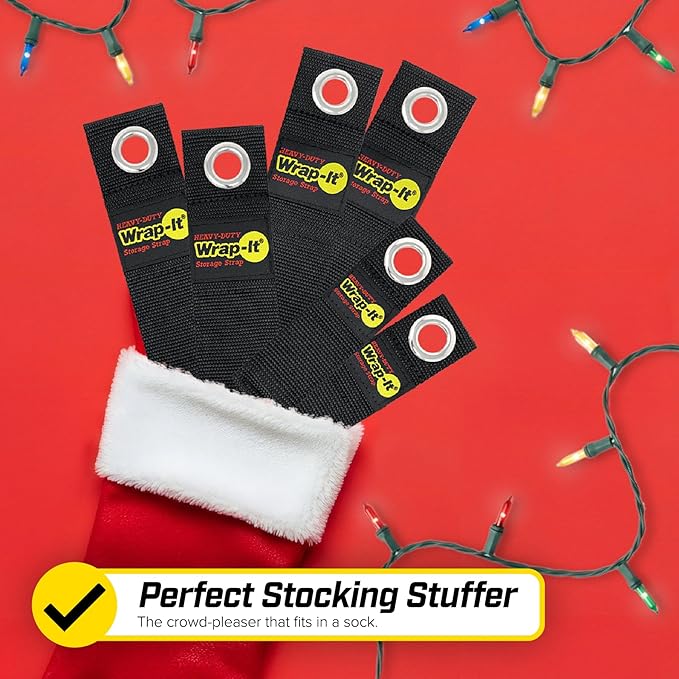 Heavy-Duty Wrap-It Storage Straps (Assorted 6 Pack) - Stocking Stuffer for Dad Extension Cord Organizer, Cable Straps for RV Accessories