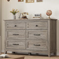GarveeHome 6 Dresser for Bedroom, 47 in Wide Drawer Dresser with Storage Freestanding, Wooden Closet Storage Chest for Living Room, Bedroom, Entryway, Grey