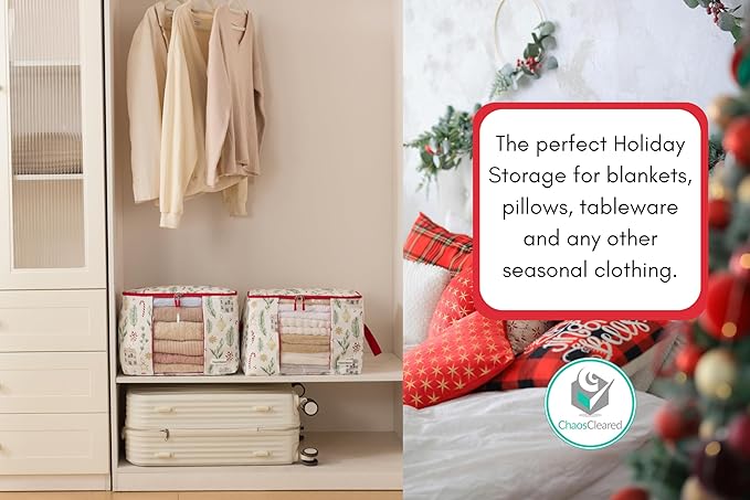 Canvas Storage Bags 2 Pack (Candycane Bag 2 Pack)