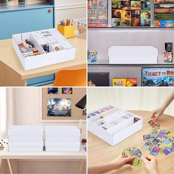 5 Row Trading Card Storage Box, 1 Pack Cardboard Storage Box with Divider for Mtg, Tcg, Sports Cards