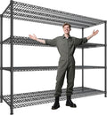 2500 LBS Storage Shelves 68.1"W Wire Shelving Unit, Garage Shelving Heavy Duty, Adjustable Metal Shelving for Garage, Pantry, Kitchen, Basement, Warehouse, Business 68.1"W x 20.9"D x 70.9"H