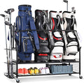 Mythinglogic Golf Bag Storage Organizer, Extra Large Golf Storage Stand for Golf Bag Accessories, Golf Storage Rack for Garage, Golf Club, Home