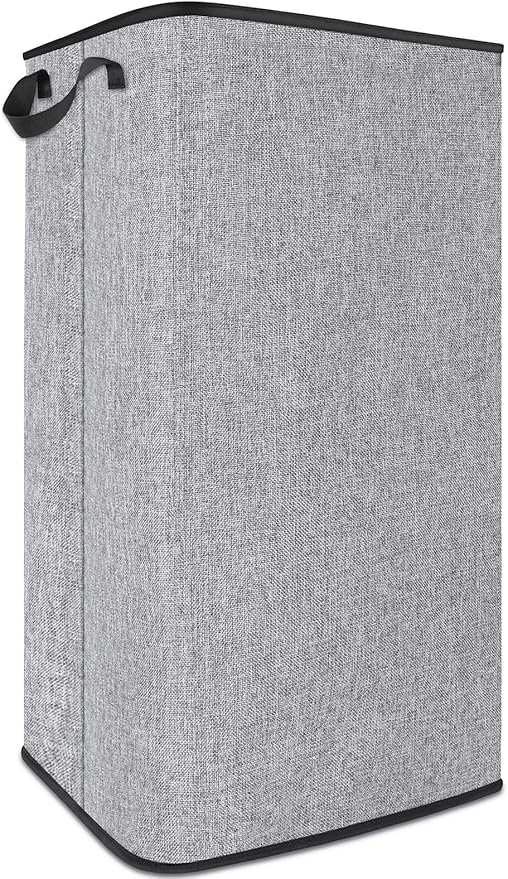 SNIGJAT Extra Large Laundry Hamper, 100 L Tall Laundry Basket with Sturdy Handles, Dirty Clothes Basket for Bedroom, Large Hamper, Sturdy Storage Organizer for Clothes Toys Grey
