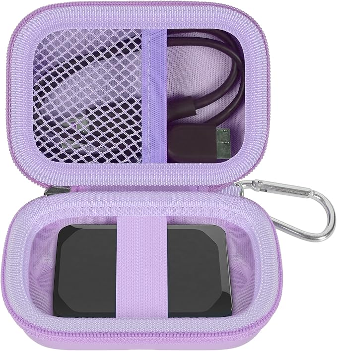 Carrying Case Compatible with Crucial X10/ X9 Pro 4TB/ 2TB/ 1TB Portable SSD, External Solid State Drive Hard Storage Holder Bag Fits for USB-C Cable (Box Only) (Purple)